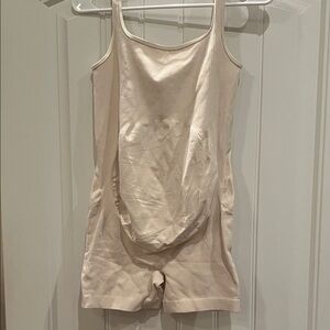 Women's Cream Ribbed Maternity Bodysuit